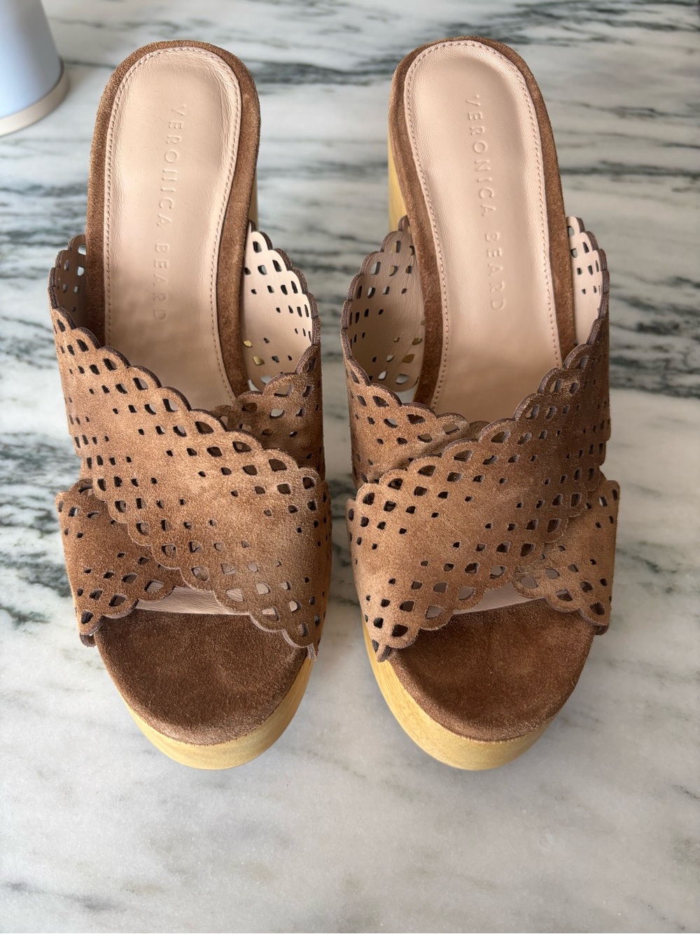 Veronica Beard ‘Gaynor’ Suede Laser-Cut Platform Slide